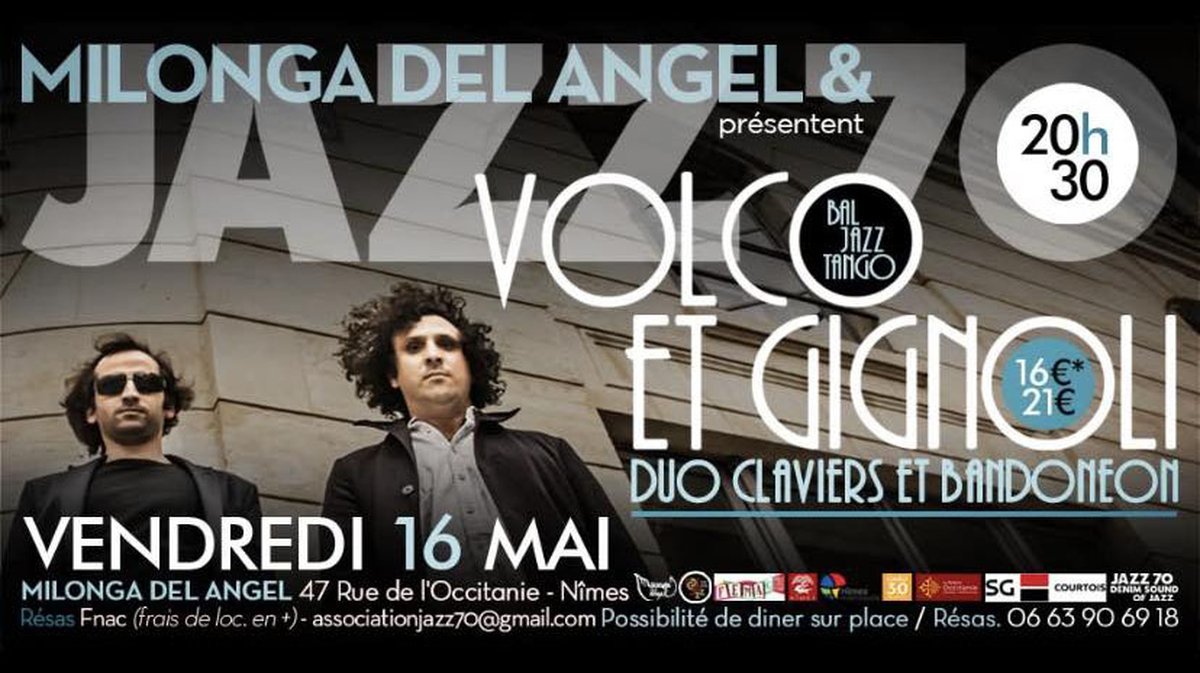 NÎMES Bandonéon et piano, Milonga del Angel accueille Volco &amp; Gignoli