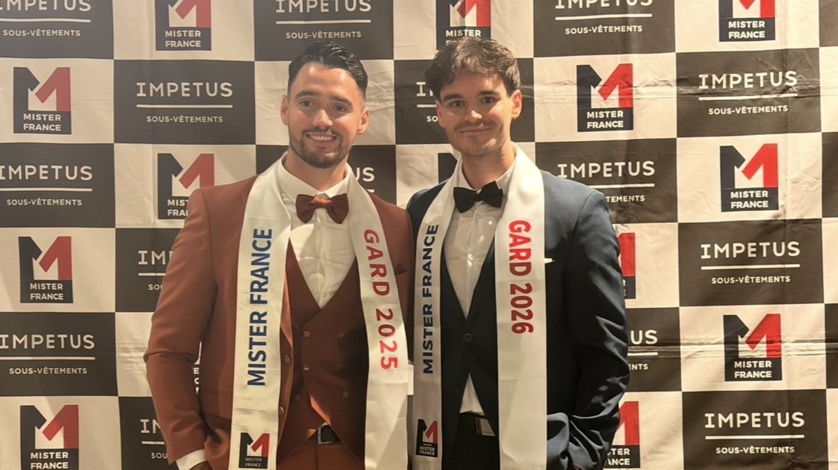 &Eacute;ric-Nicolas Gorse, &eacute;lu Mister France Gard 2026, aux c&ocirc;t&eacute;s des membres du jury.