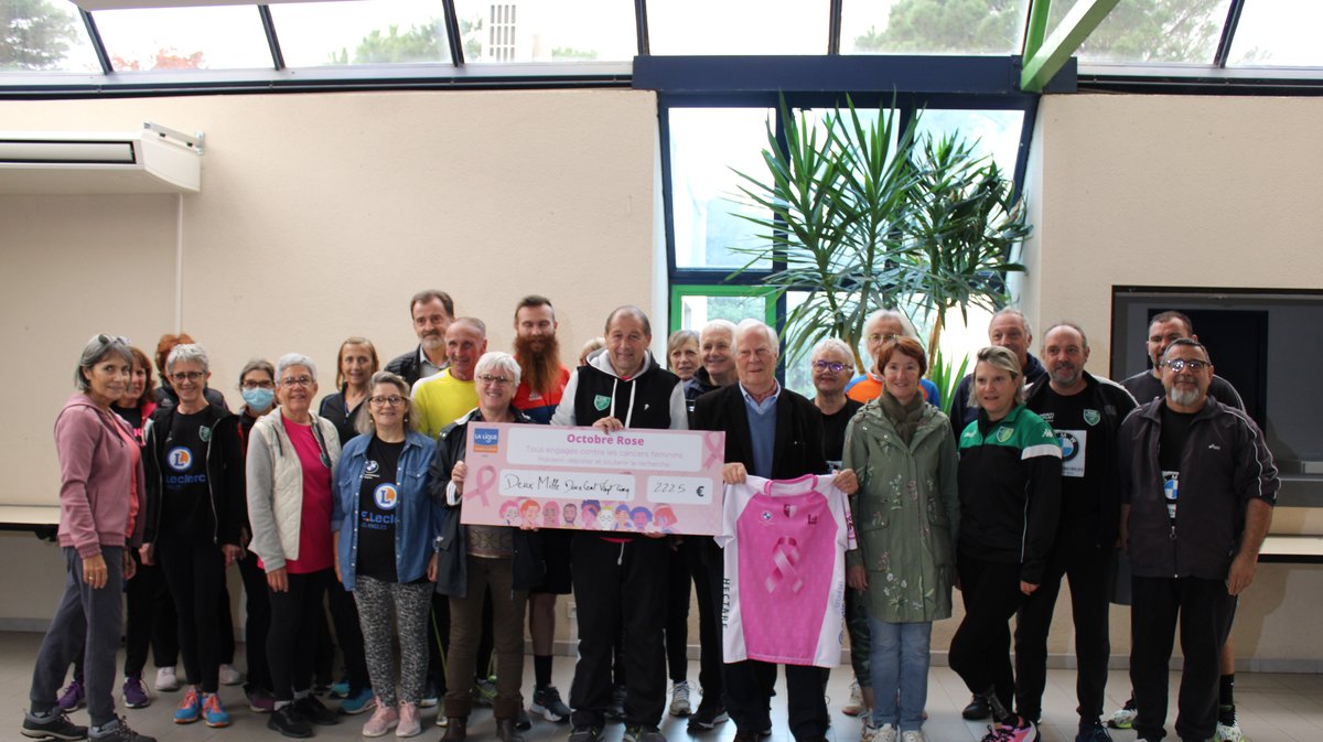 remise chèque rugby les angles ligues cancer octobre rose maillots