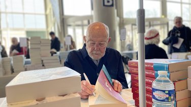 Jean-François Kahn au Festival de la Biographie Nîmes janvier 2024 (Photo Anthony Maurin)