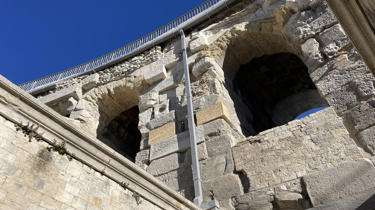 Travaux de sécurisation et de restauration des Arènes de Nîmes 2024 (Photo Anthony Maurin)