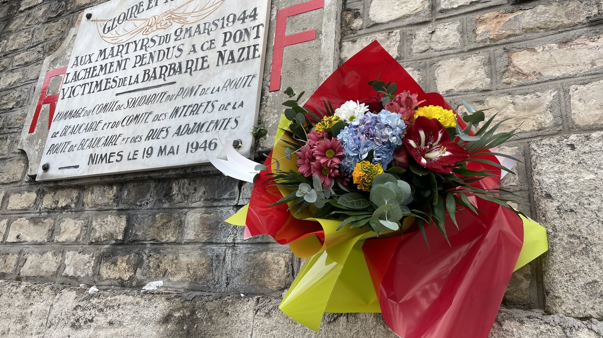 inauguration de la plaque en hommage aux 15 Pendus de Nîmes à Jonquières-Saint-Vincent 2024 (Photo Anthony Maurin)