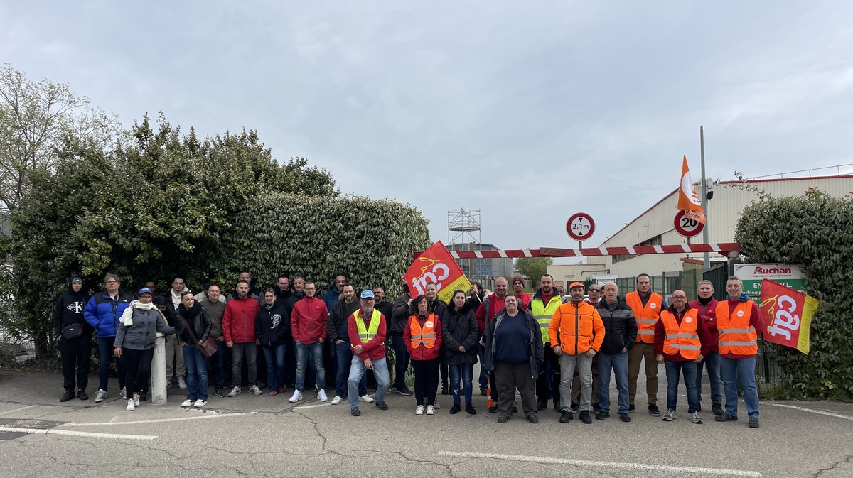 Grève logistique Auchan Nîmes mars 2024 (Photo Anthony Maurin)