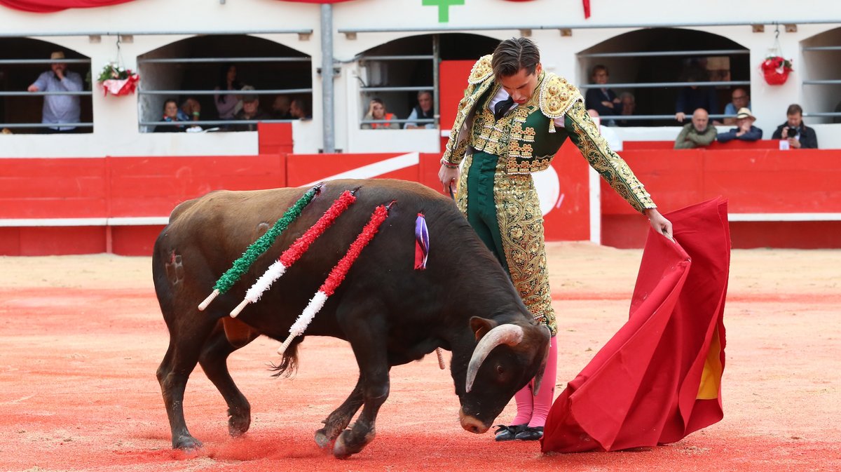 Novillada sans picadors de San Sebastian,  Barcelo et Roland Durand,  La Suerte et François André pour Santiago López Ortega, Bruno Gimeno Fernandez, Valentin, Baptiste Hangosto et Matías (Photo Anthony Maurin)