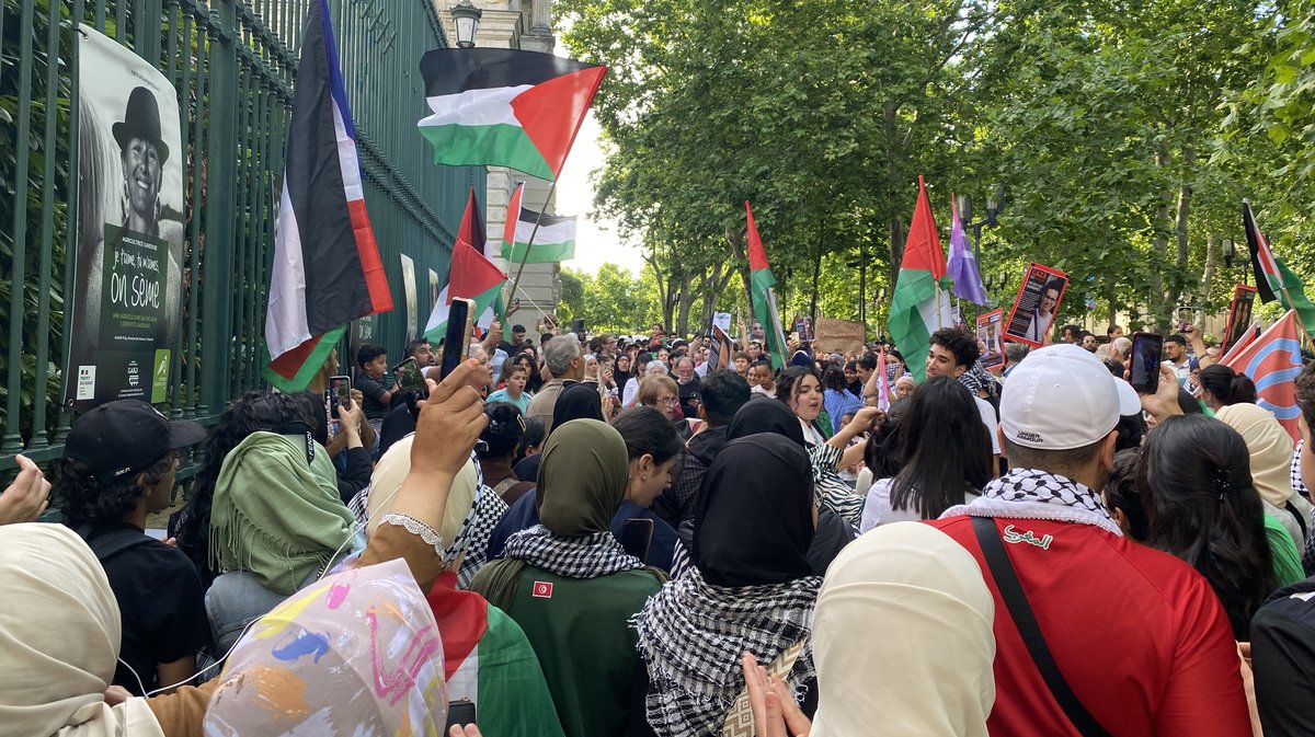 De nombreux Nîmois manifestent en soutien à la Palestine. 