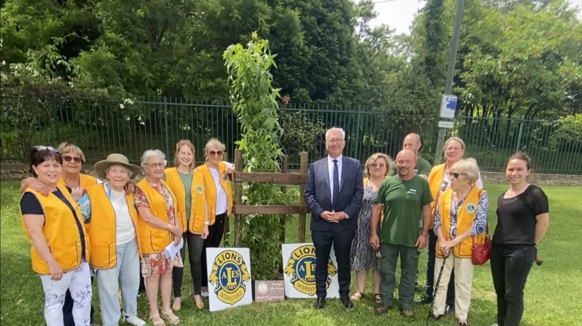 Plantation arbre parc Tour Vieille Lions Club Alès Femina