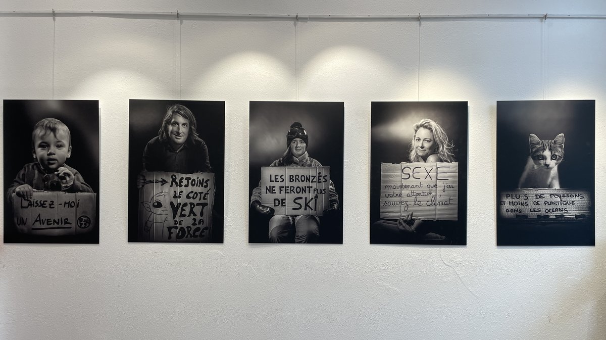 L'exposition "Je pose pour le climat" de Cyril Mahey (Photo Anthony Maurin)