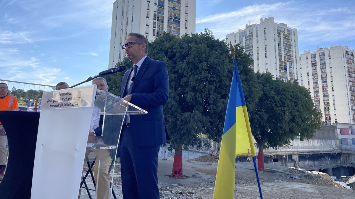 Lancement des travaux de démolition de la galerie Richard Wagner à Pissevin dans le cadre du NPNRU (Photo Anthony Maurin)