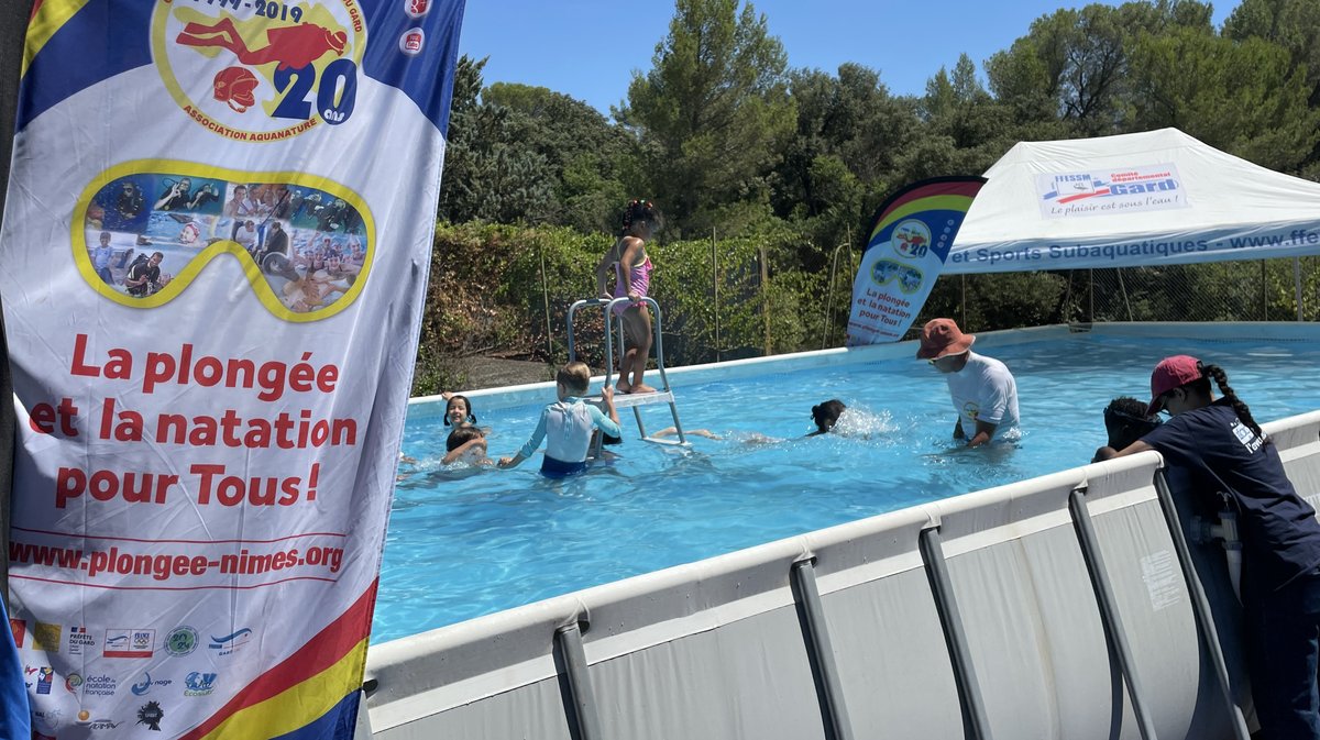 Stage d’aisance aquatique pour rencontrer policiers, pompiers et militaires à l'ENP de Nîmes en juillet 2024 (Photo Anthony Maurin)