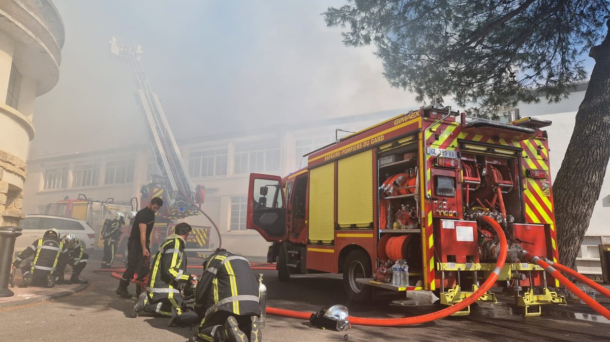 incendie école de police nîmes