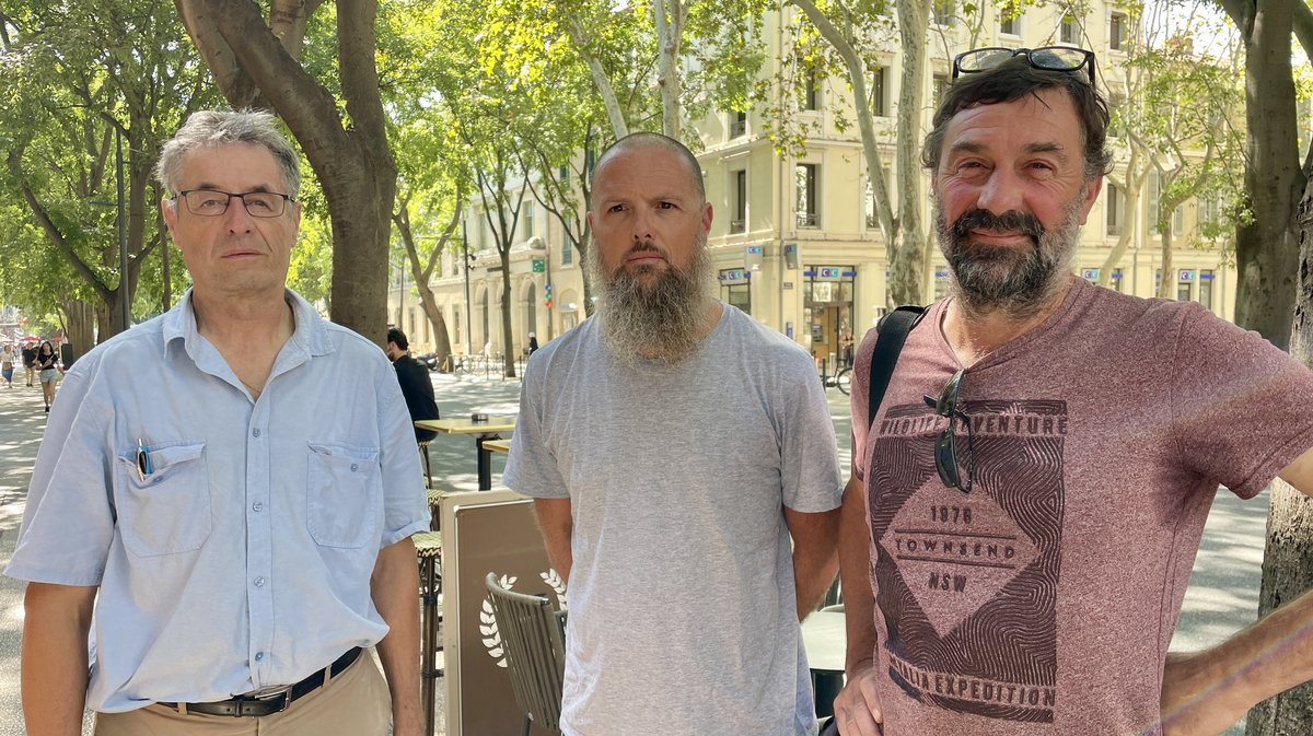 Claude Pons, Xavier Fabre, Frédéric Mazer pour le Modef du Gard (Photo Anthony Maurin)