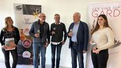 Éléonore Anger, Gérard Sanchez, Christel Guiraud, Christophe Aguilar, Denis Verdier et Alix Bailly fédération IGP Vins Gard(Photo Anthony Maurin)