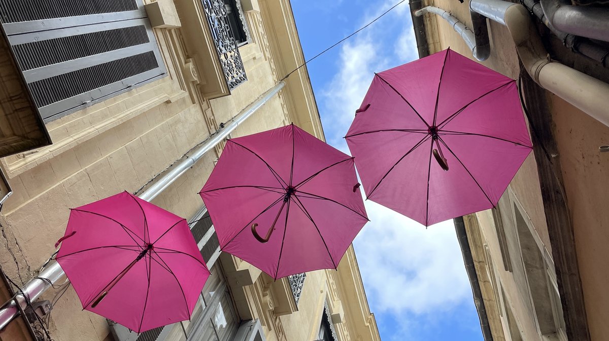 Opération parapluies roses (Photo Anthony Maurin)