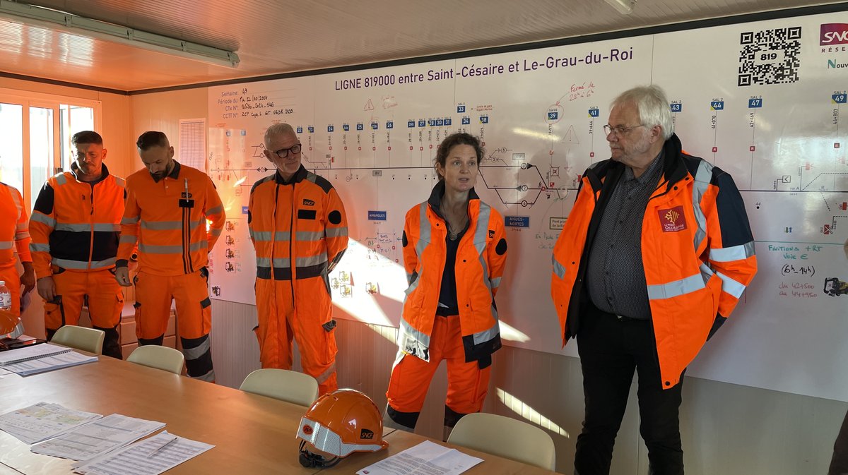 Présentation travaux ligne Nîmes Le -grau-du-roi Jean-Luc Gibelin et Catherine Trevet