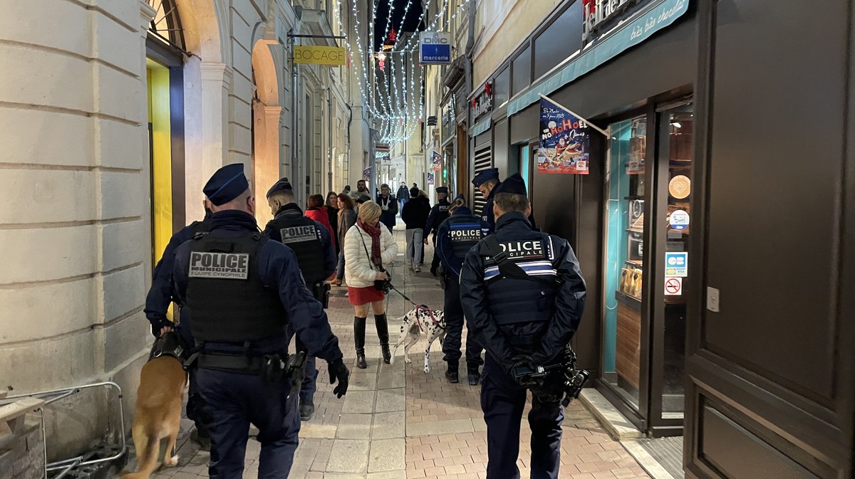 Dispositif de sécurisation renforcée de la Police municipale de Nîmes pendant les fêtes de fin d’année (Photo Anthony Maurin)