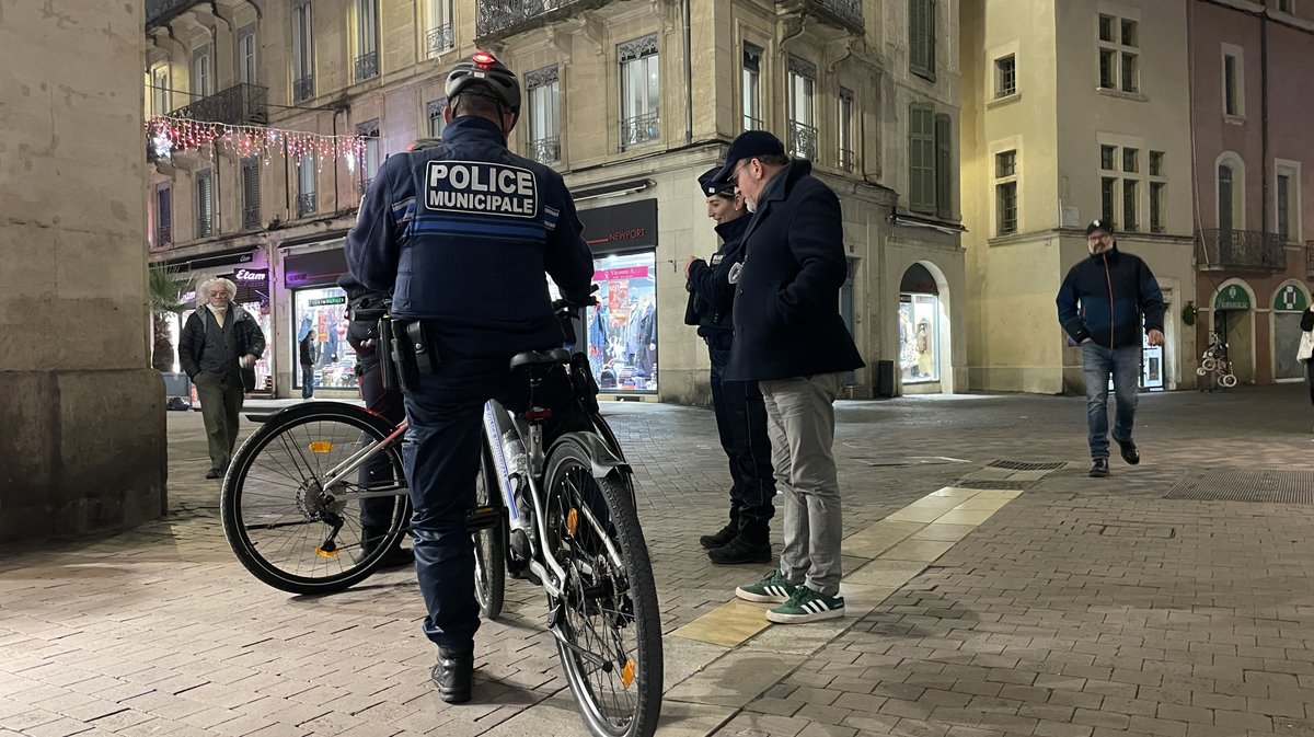 Dispositif de sécurisation renforcée de la Police municipale de Nîmes pendant les fêtes de fin d’année (Photo Anthony Maurin)