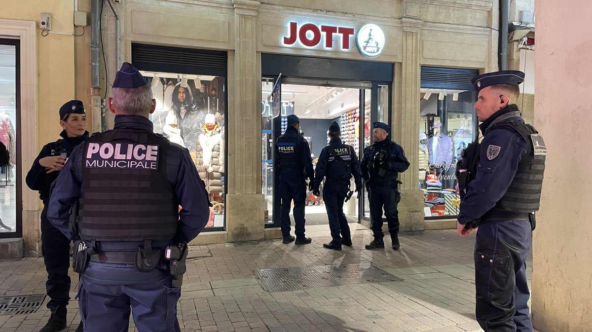 Dispositif de sécurisation renforcée de la Police municipale de Nîmes pendant les fêtes de fin d’année (Photo Anthony Maurin)