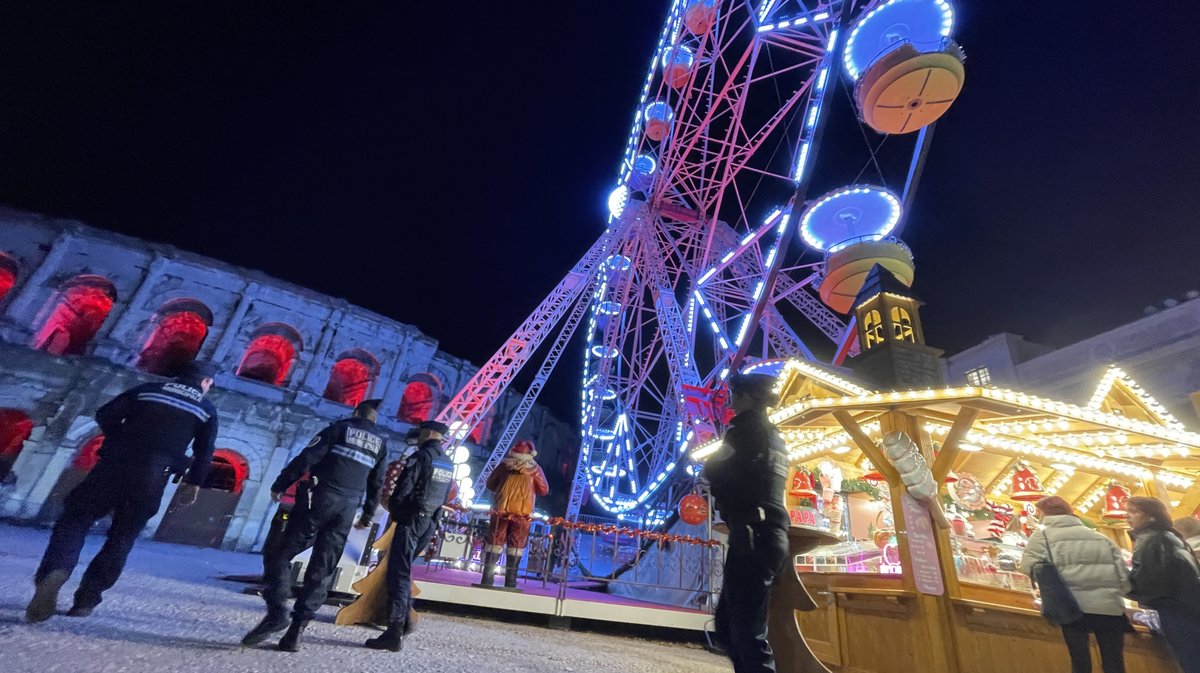 Dispositif de sécurisation renforcée de la Police municipale de Nîmes pendant les fêtes de fin d’année (Photo Anthony Maurin)