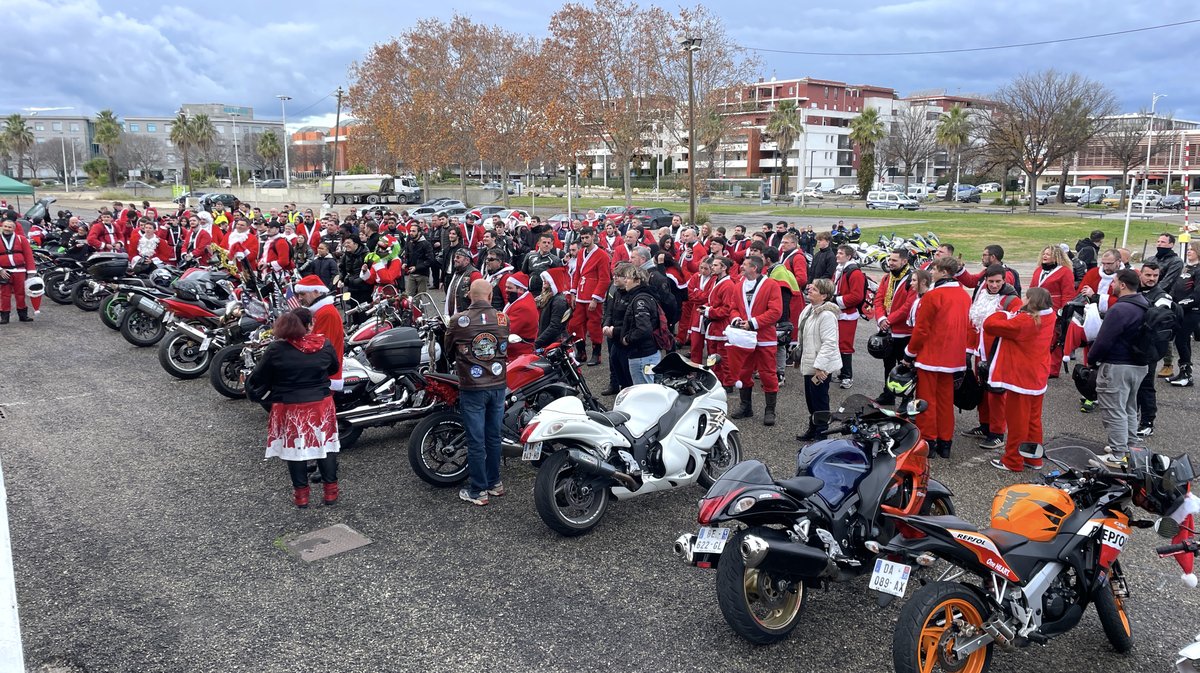 La balade des pères Noël motards de Nîmes édition 2024 (Photo Anthony Maurin)