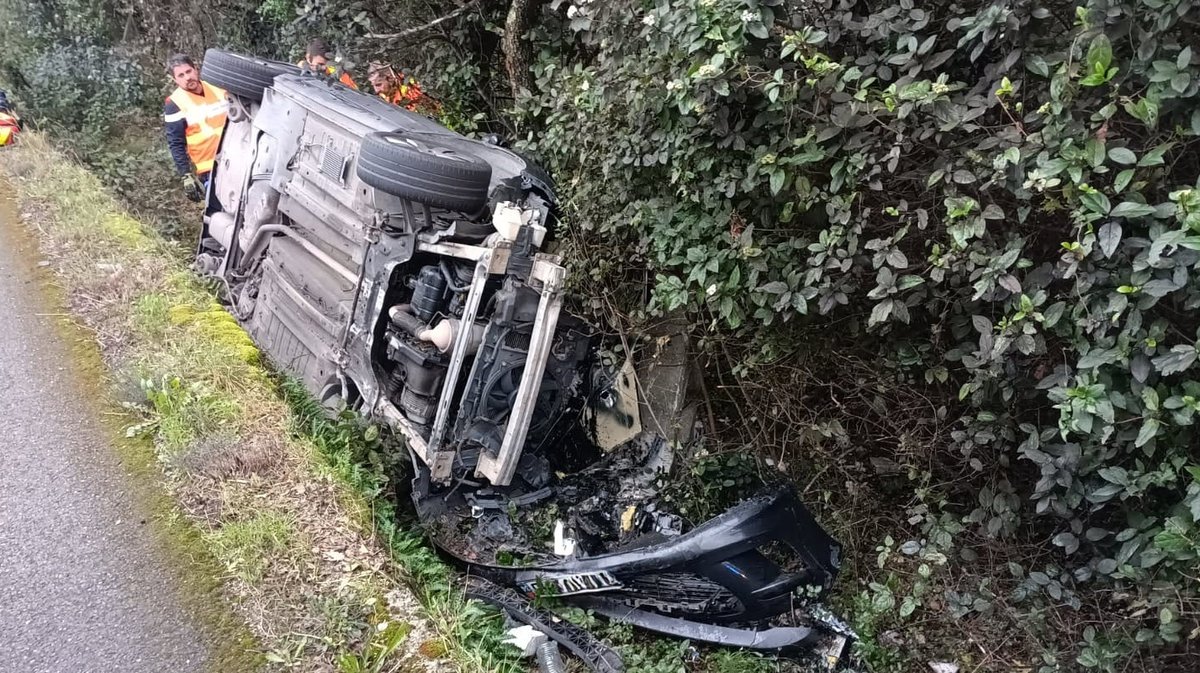 Accident voiture fossé