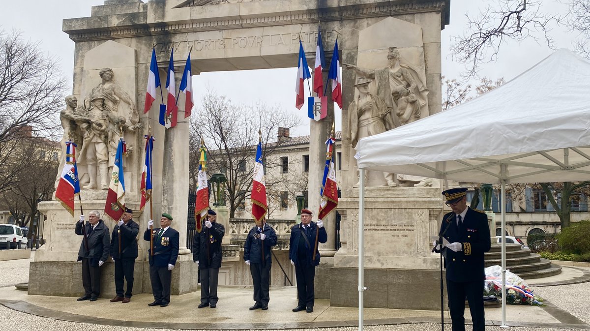 Jérôme Bonet, préfet du Gard, prononce son discours.