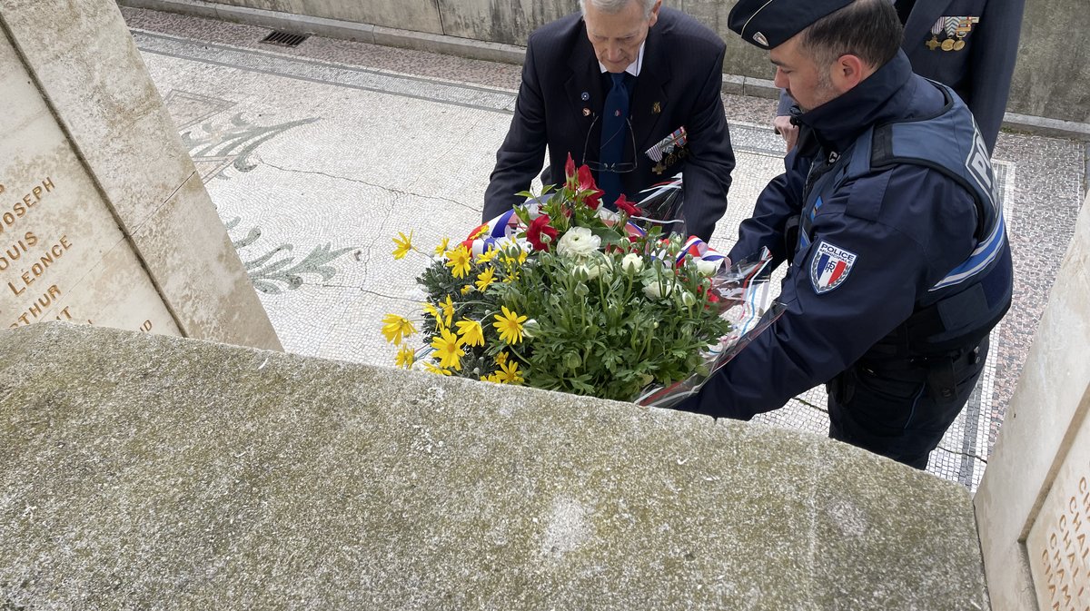 René Rousseau, président de la FNACA d'Alès lors du 63e anniversaire du cessez-le-feu de la guerre d'Algérie