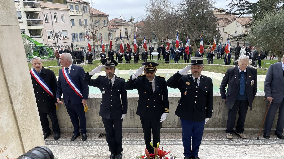 Les autorités alésiennes lors du 63e anniversaire du cessez-le-feu de la guerre d'Algérie