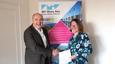 Laurent Veron directeur du Génie Atomique de l’INSTN et Claire Lecocq, directrice des formations à IMT Mines Alès
