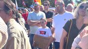 Lors du rassemblement, ce jeudi devant la verrerie, à l'occasion du 1er mai
