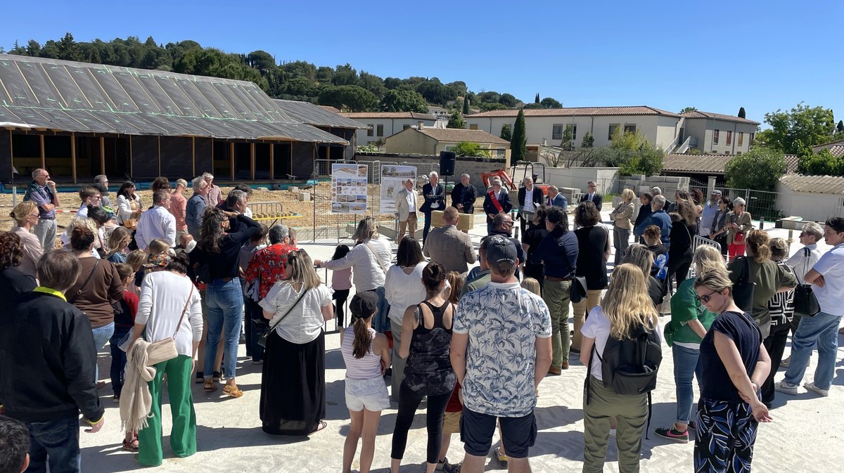 Pose de la première pierre du groupe scolaire de Montfrin (Photo Anthony Maurin) 2025
