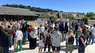 Pose de la première pierre du groupe scolaire de Montfrin (Photo Anthony Maurin) 2025