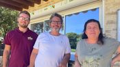 De gauche à droite : Maxence Raynal, gérant du Garanel ; Julien Werner, des Chênes et Florence Berbier de L’Olivier