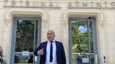 Éric Giraudier sort du tribunal ce mardi.