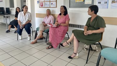 Amal Couvreur dans les nouveaux locaux de la Pléiade au Mas de Mingue