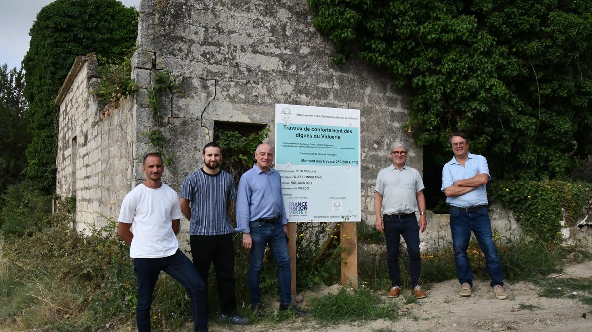 Travaux de confortent des digues du Vidourle