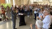 En fin de matinée, Vincent Bouget s’est déclaré candidat au lavoir du Puits Couchoux