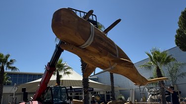 Bébé cachalot en bois au Seaquarium du Grau-du-roi
