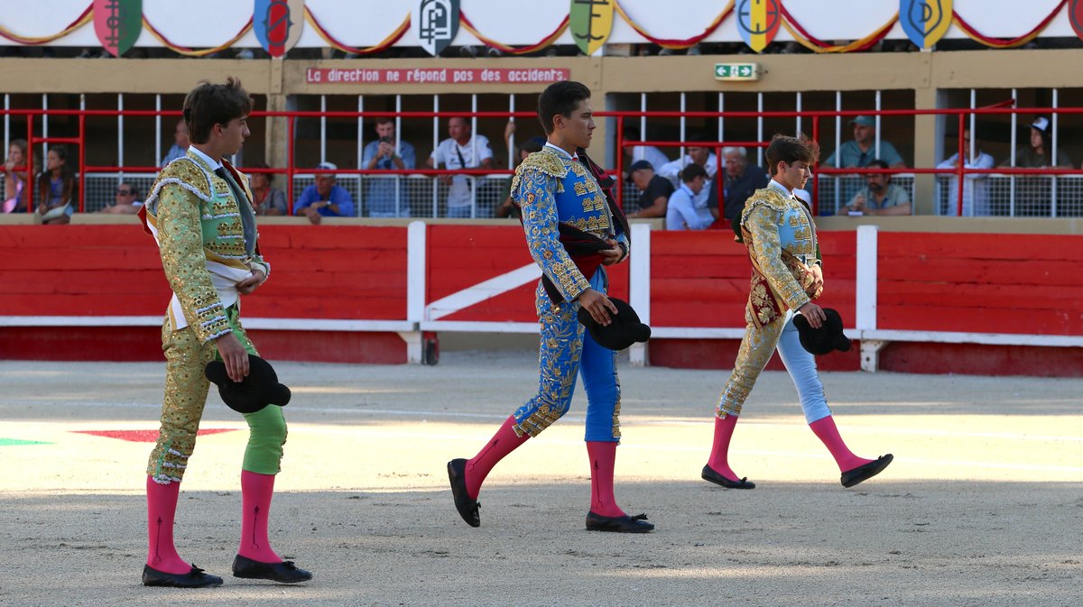 Novillada de La Suerte, François André, Tardieu Frères, Raphaël Chaubert, Malaga et Blohorn pour Aaron Palacio, Julio Norte et Victor (Photo Anthony Maurin)