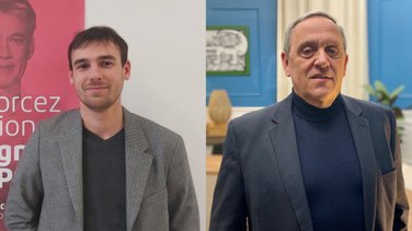 Basile Imbert, premier socialiste d'Alès, et Paul Planque, leader du Printemps Alésien