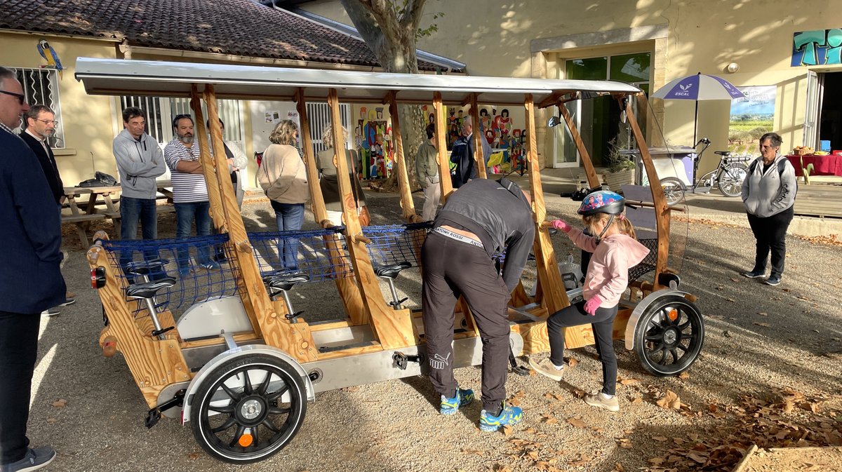 Vélo-bus woodybus Marguerittes Centtre socioculturel Escal (Photo Anthony Maurin)