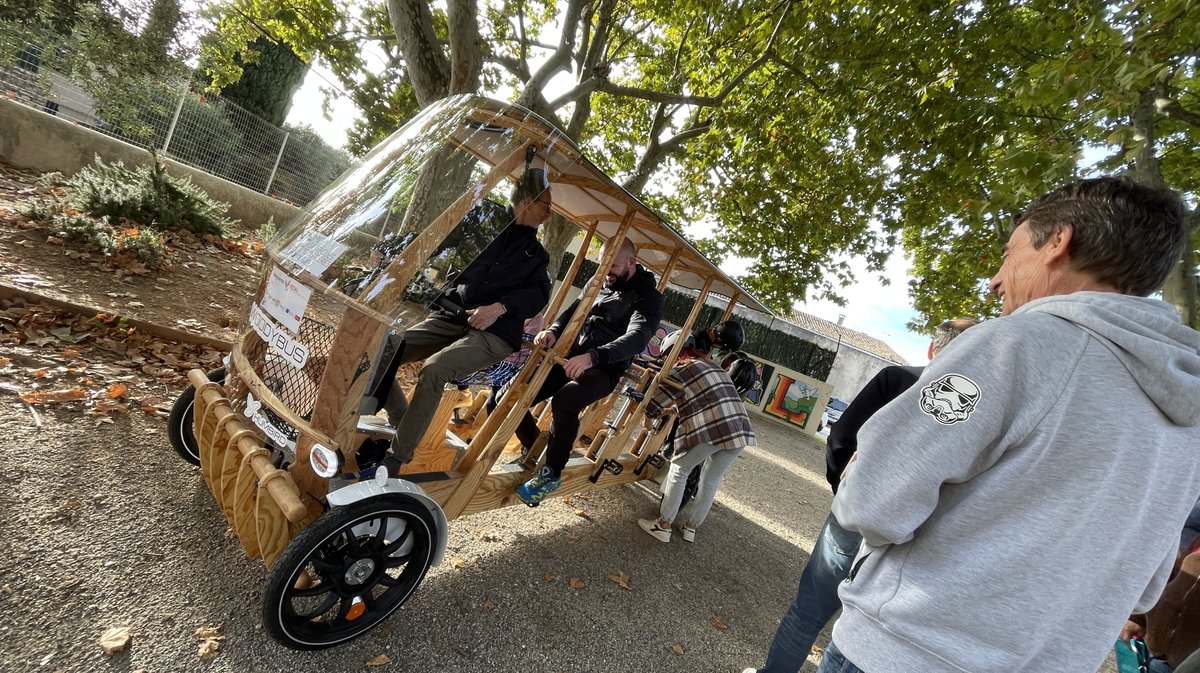 Vélo-bus woodybus Marguerittes Centre socioculturel Escal (Photo Anthony Maurin)