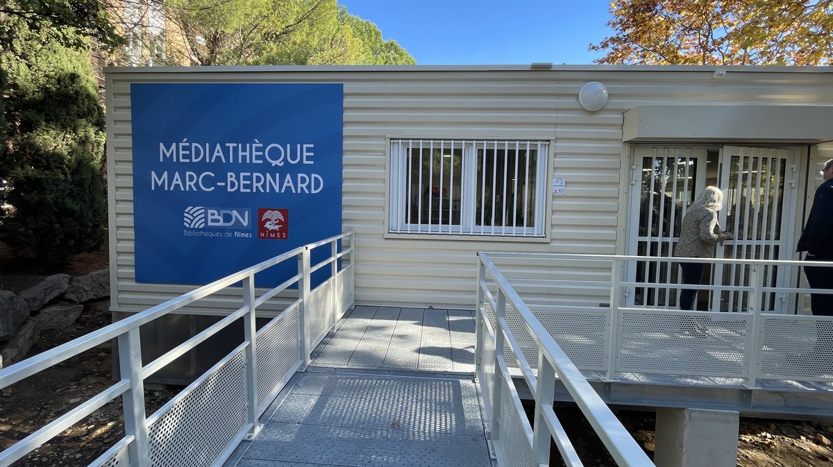 La médiathèque temporaire Marc Bernard.