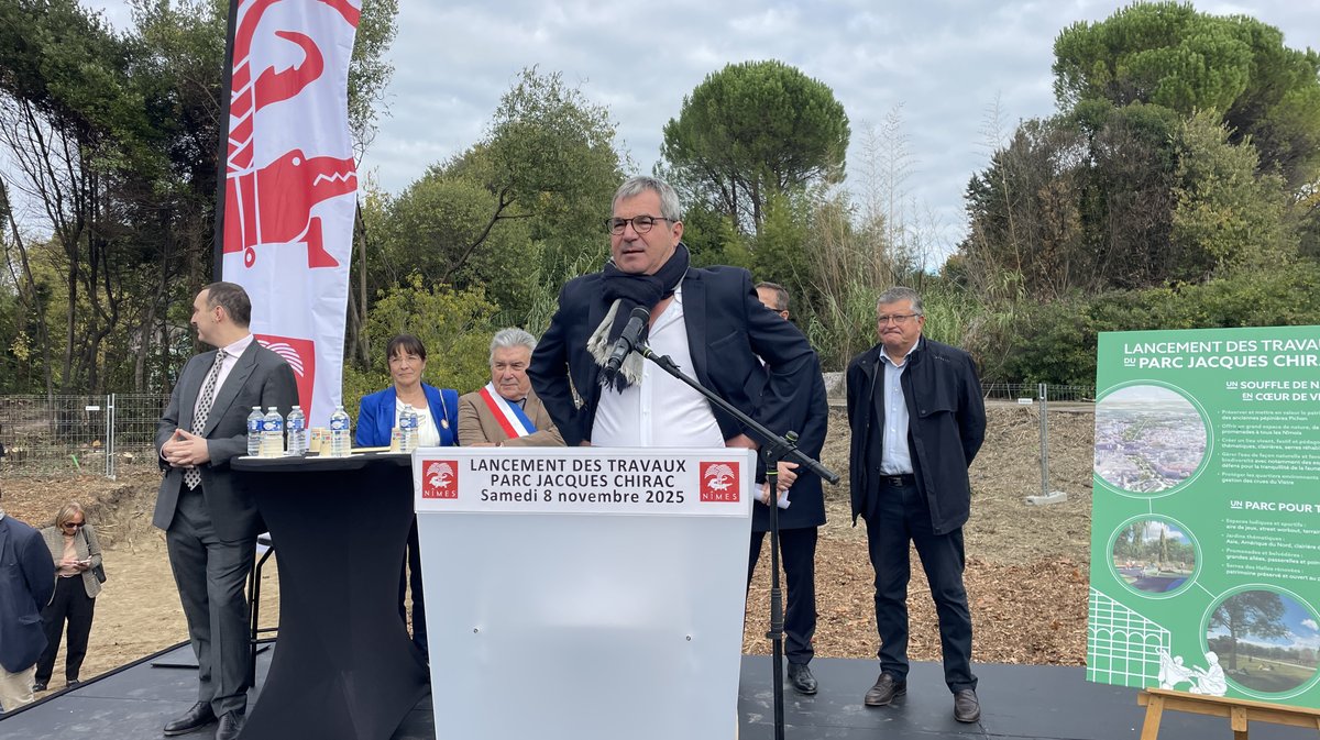 Lancement des travaux du parc urbain Jacques-Chirac à Nîmes le 8 novembre 2025 (Photo Anthony Maurin)