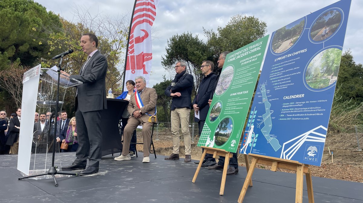 Lancement des travaux du parc urbain Jacques-Chirac à Nîmes le 8 novembre 2025 (Photo Anthony Maurin)