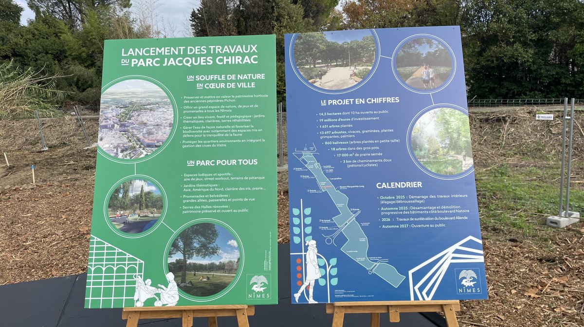 Lancement des travaux du parc urbain Jacques-Chirac à Nîmes le 8 novembre 2025 (Photo Anthony Maurin)