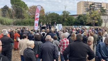Lancement des travaux du parc urbain Jacques-Chirac à Nîmes le 8 novembre 2025 (Photo Anthony Maurin)