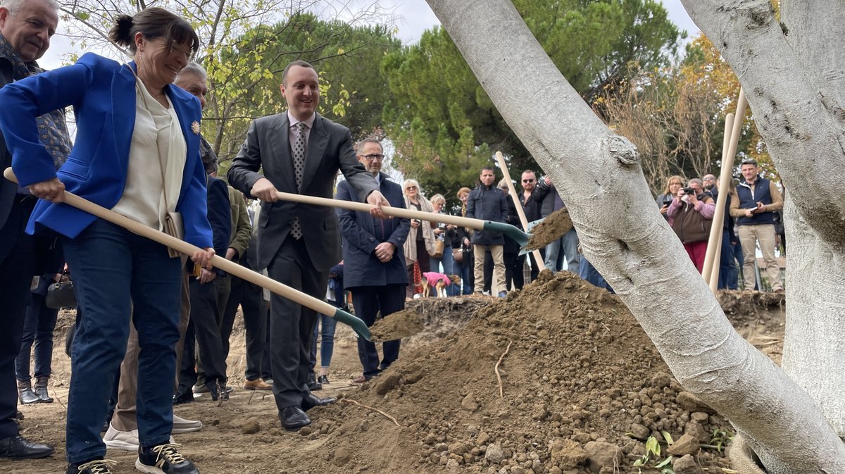 Lancement des travaux du parc urbain Jacques-Chirac à Nîmes le 8 novembre 2025 (Photo Anthony Maurin)