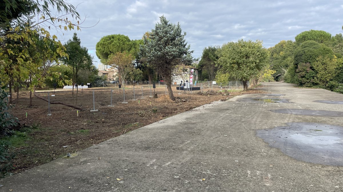 Lancement des travaux du parc urbain Jacques-Chirac à Nîmes le 8 novembre 2025 (Photo Anthony Maurin)