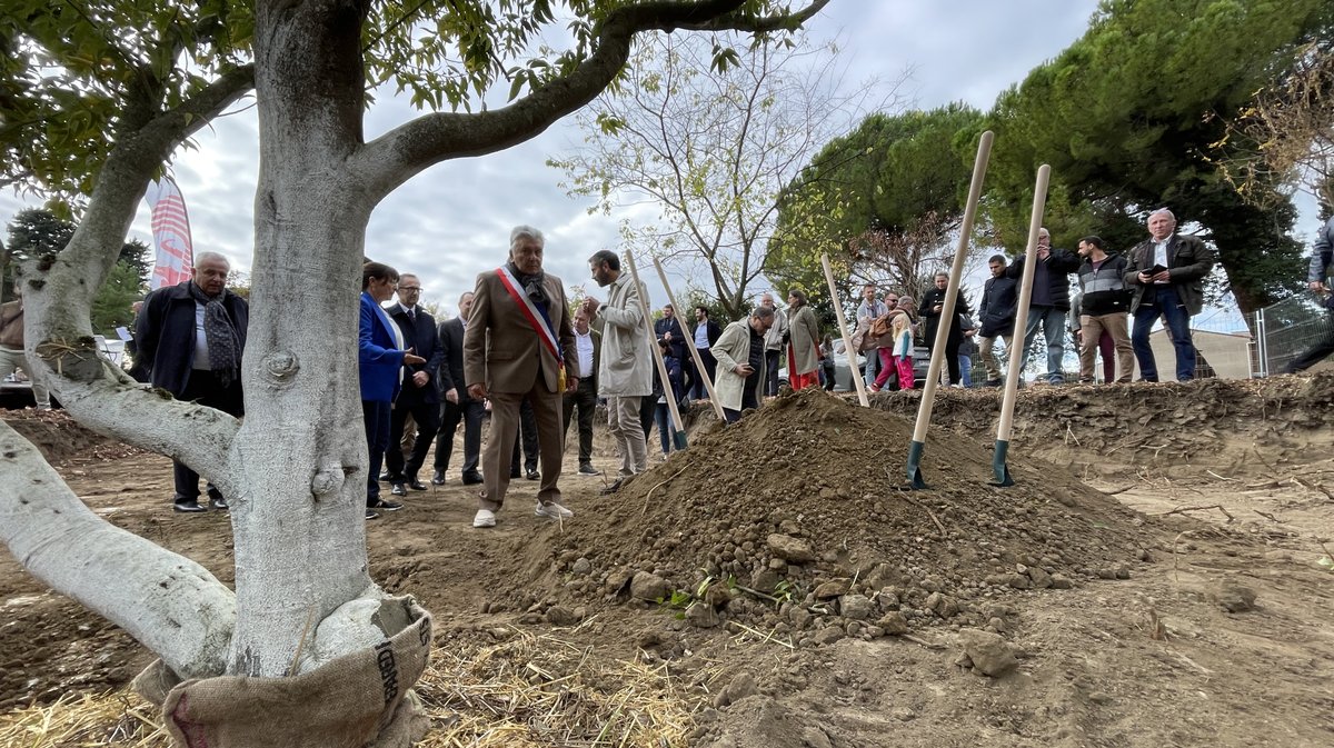 Lancement des travaux du parc urbain Jacques-Chirac à Nîmes le 8 novembre 2025 (Photo Anthony Maurin)