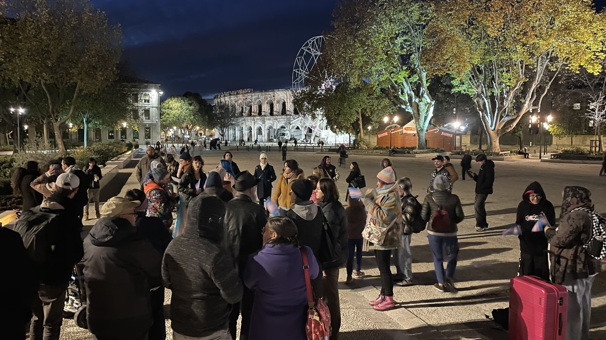 La Journée du Souvenir Trans 2025 à Nîmes par l'Organisation de Solidarité Trans de Nîmes et le Collectif Nîmois Antifasciste et Queer (Photo Anthony Maurin)